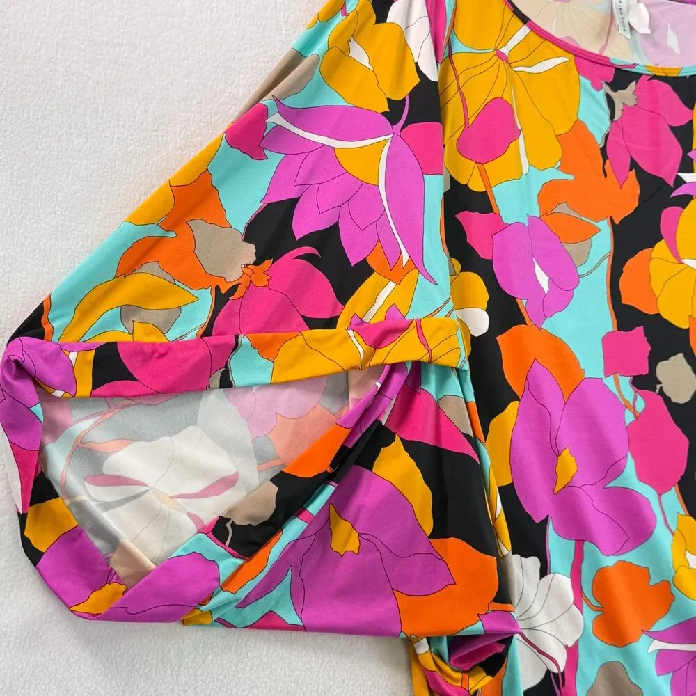Trina Turk | Gemini Swim Suit Cover-Up Tunic Bright Vivid Florals | Sz XL - Picture 5 of 8